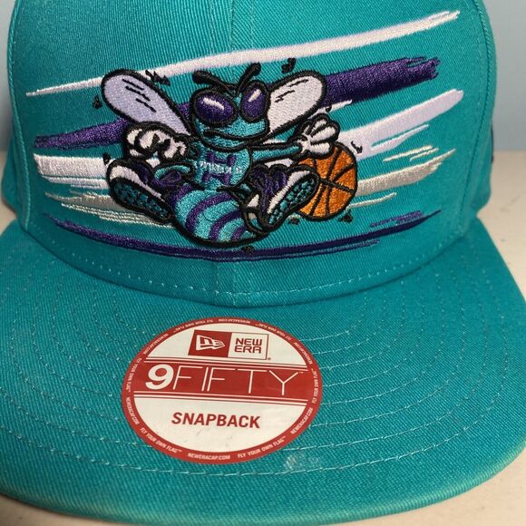 NBA Charlotte Hornets New Era 59Fifty Snapback Hardwood Classics- Retro Design - Picture 2 of 11